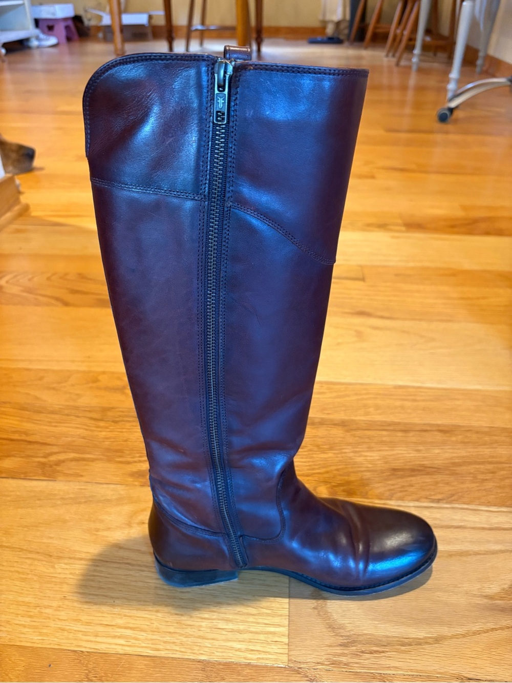 Frye women’s Melissa Tab Tall Leather Riding Boots - Brown Size M- 8.5 - Picture 3 of 10